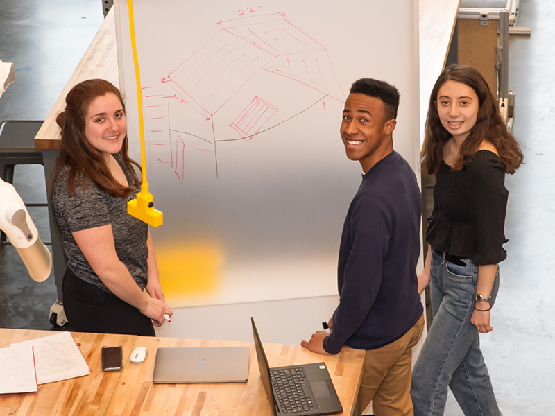 students work on a project