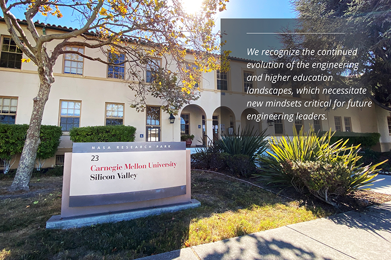 Quote: "Engineering leaders must learn, understand, and engage within the local context in order to develop solutions that work in place" over image of CMU-Africa campus.