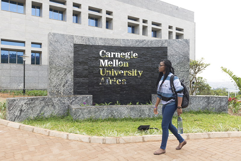 Students around CMU-Africa sign