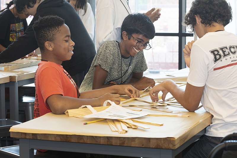 Students working on a project