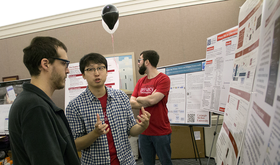 Students at poster session on Data Privacy Day