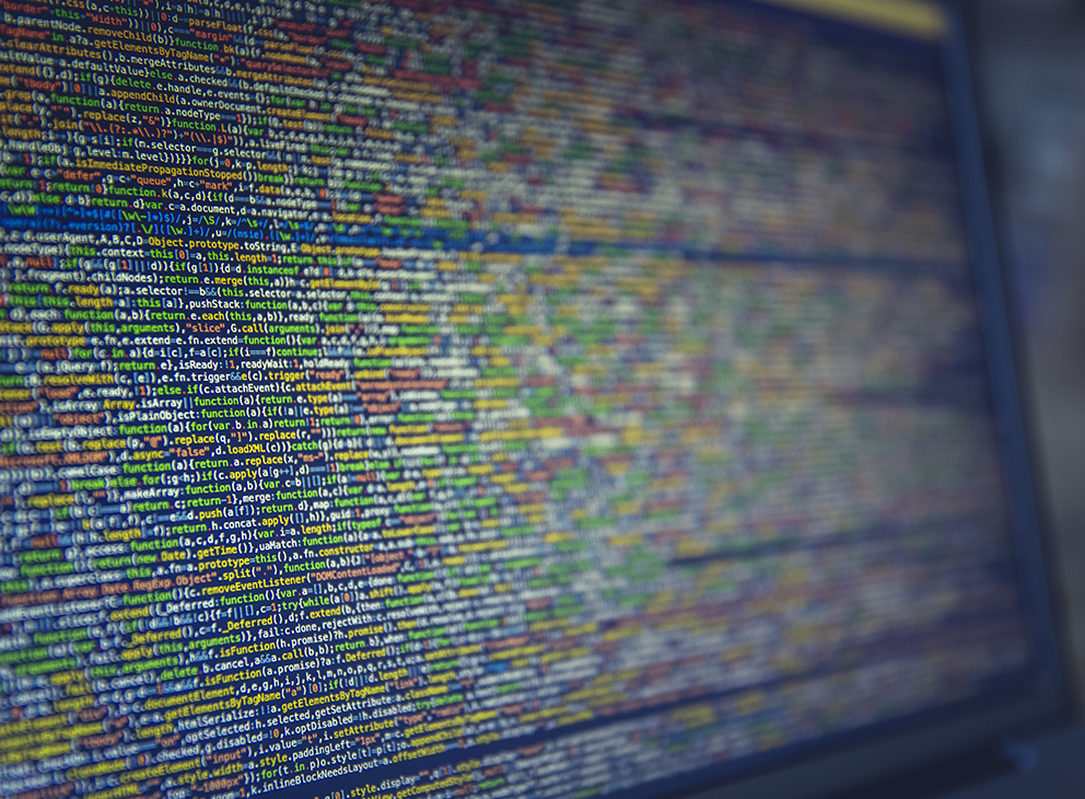 Computer code on a screen