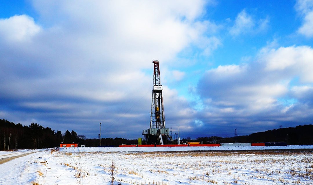Shale gas well in the winter 