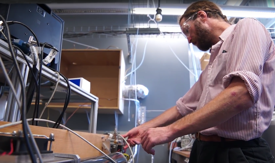 Neil Donahue working in the lab