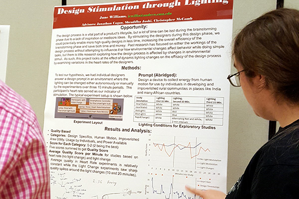 CMU engineering students with their research at the Meeting of the Minds