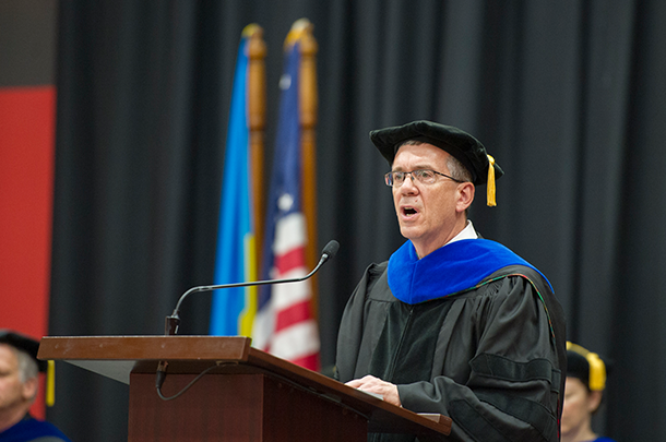 Dean James H. Garrett Jr. address graduates at CMU-Africa