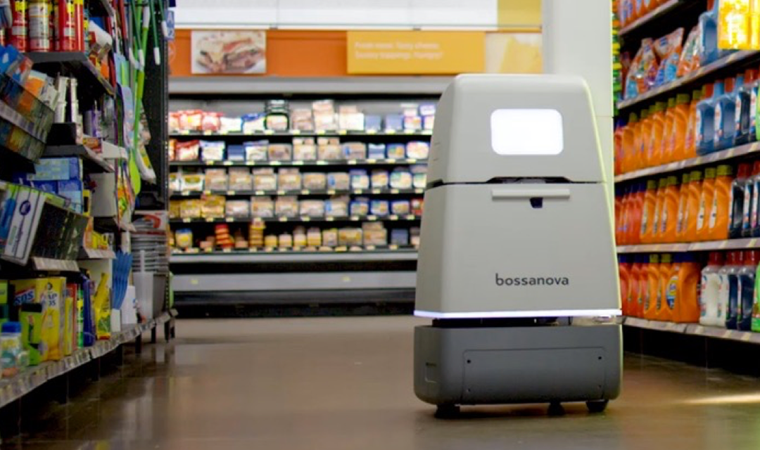 Robot in grocery store aisle