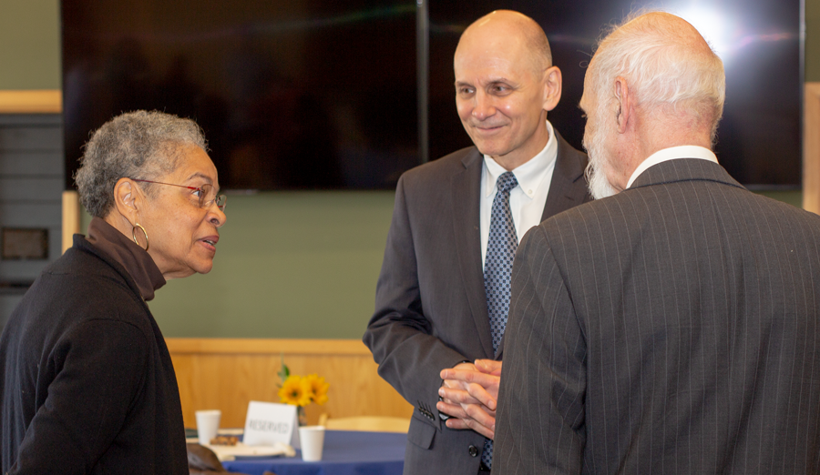 Dr. Felicenne Ramey speaks with attendees