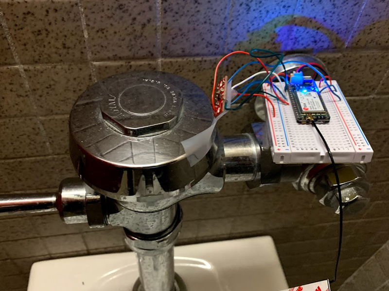 ECE, MechE, and CS students created a device that can track how often toilets are used without collecting any private information to inform janitorial staff about which stalls need more frequent attention than others