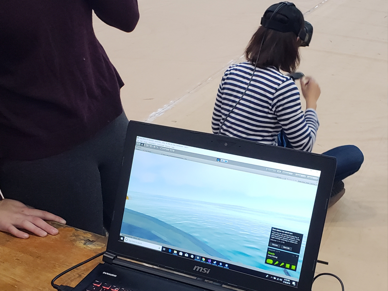 Interdisciplinary and cross-college team members CJ May, Jessica Lew, Sakshi Roongta, Stephanie Tam, Abbey Vesco were inspired by the novel and Netflix movie Bird Box and created a virtual reality (VR) experience in which the player travels on a boat.
