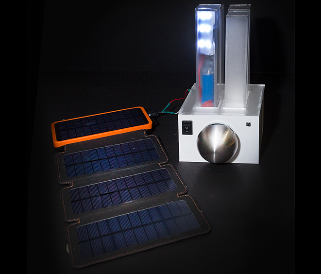 Light Hub prototype against a black background