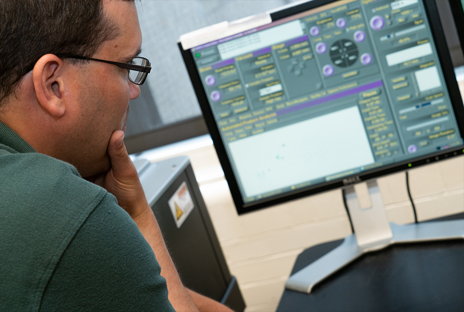 Man looking at computer screen