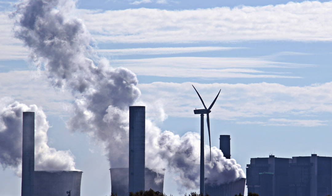 Smoke coming from a power plant