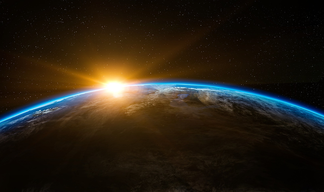 Sunrise on Earth's horizon