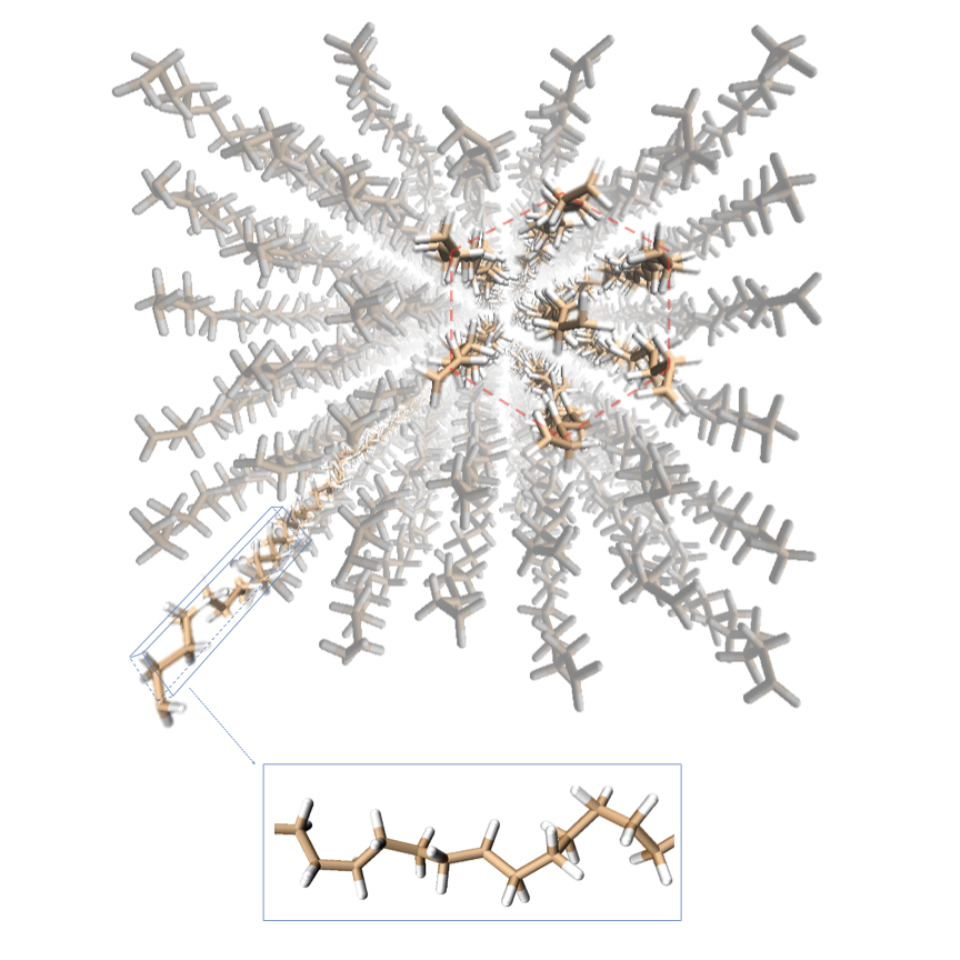 Microscopic view of a highly-ordered crystalline structure