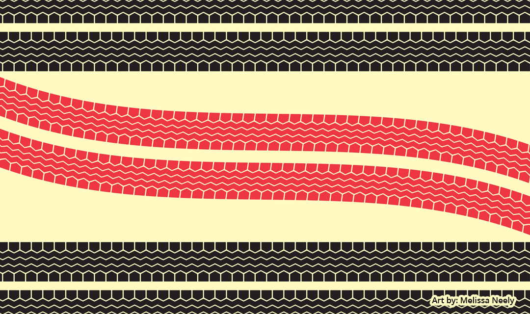 Black, white, and red textured pattern
