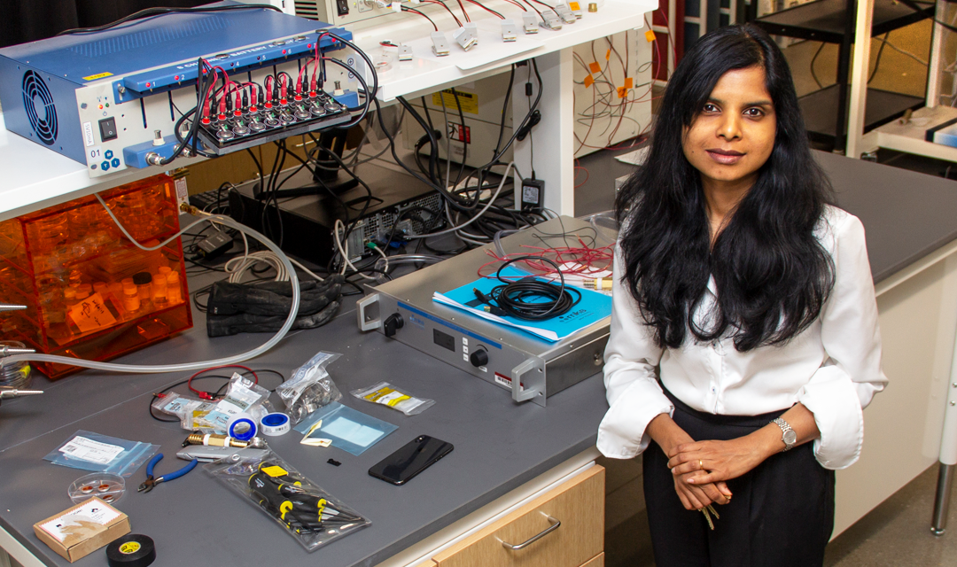 Reeja Jeeyan in her lab.