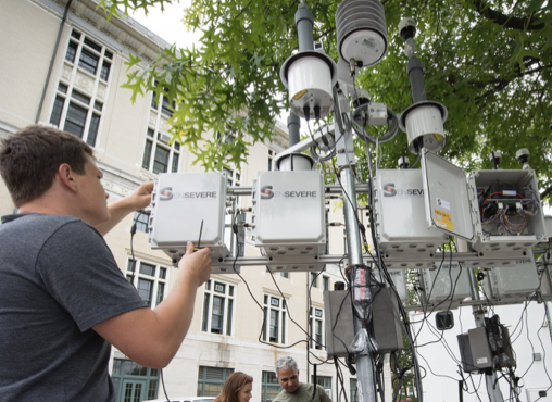 Man with sensors