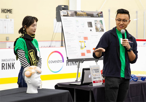 Two students presenting