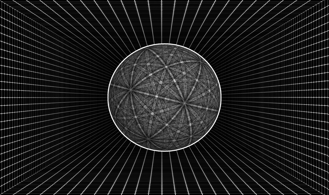 Kikuchi diffraction patterns used to determine the orientation of material’s crystal lattice.