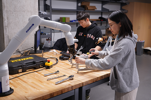 Two students in a lab