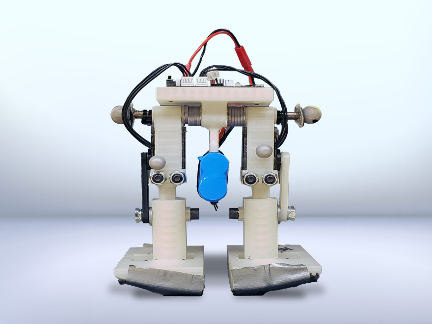 Biped mini robot, front view