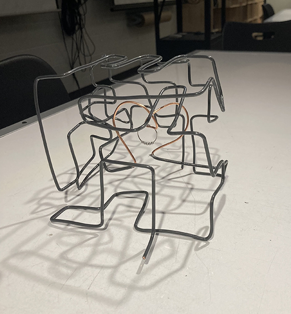 A wire sphere made by one of the students