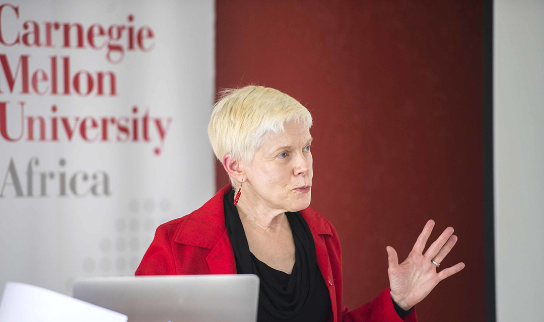 Julia Royall as a guest lecturer at CMU-Africa