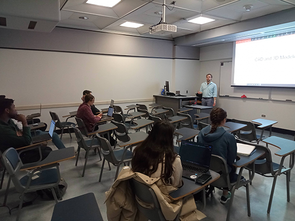 A classroom with a course in session