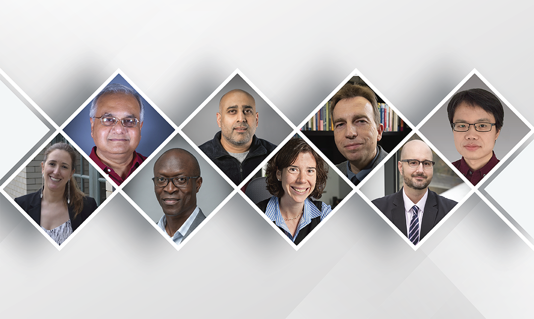 Photos of the eight faculty members who received the new endowed chairs