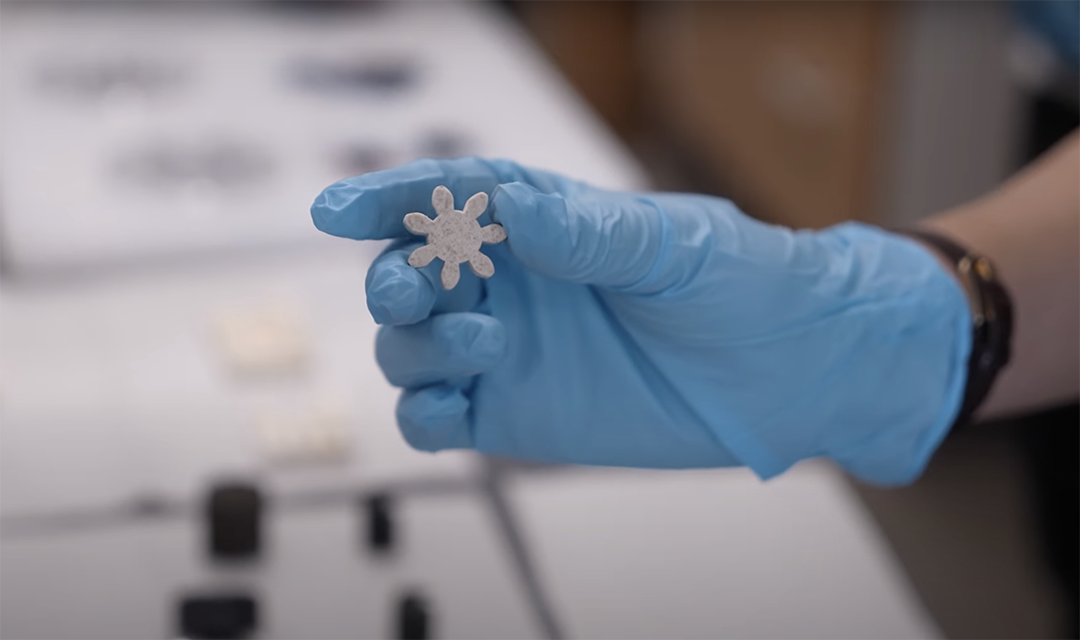 A synthesized snowflake