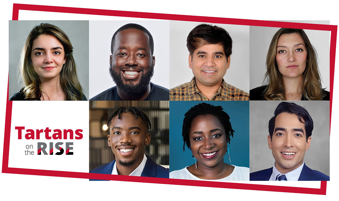 The seven alums recognized with Tartans on the Rise
