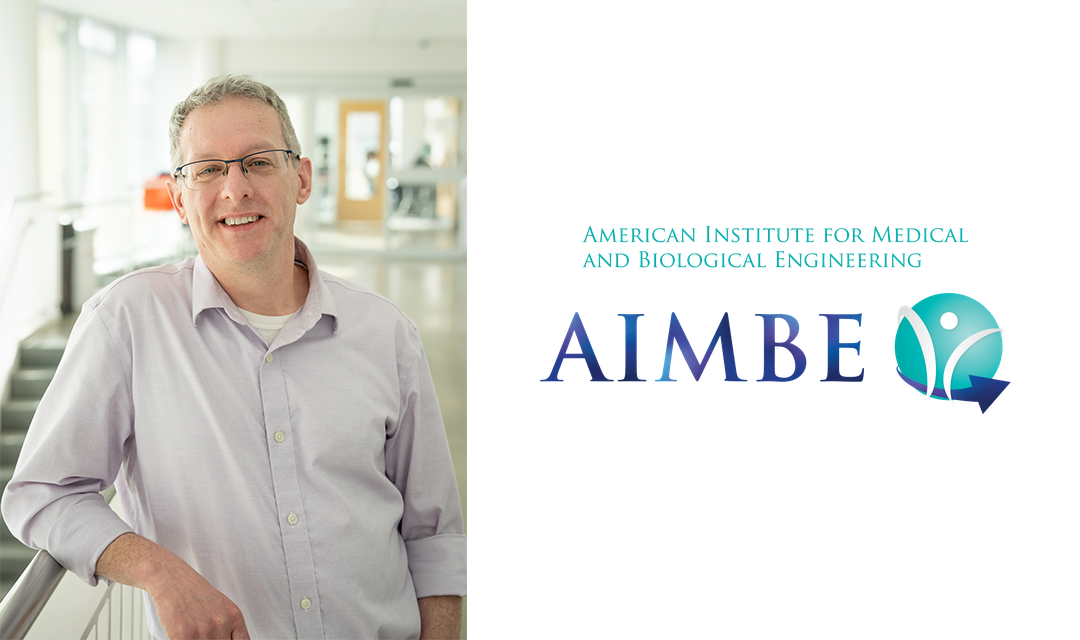 Steve Chase with AIMBE logo