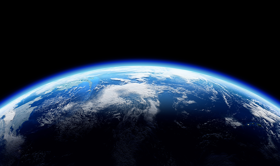 The horizon as seen from outer space