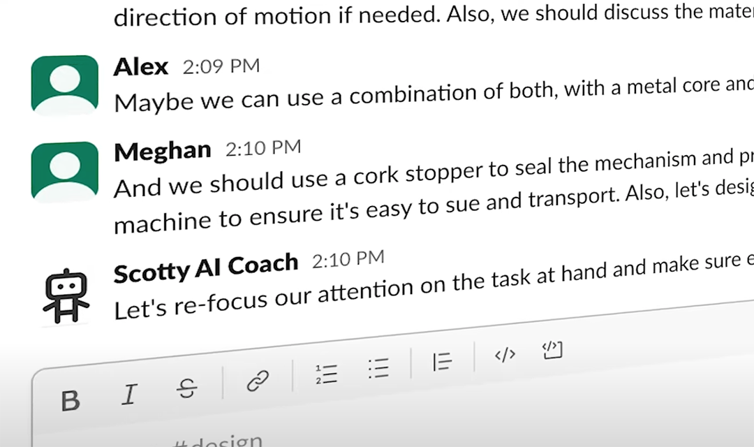 Screenshot of a chat conversation discussing project collaboration and tasks.