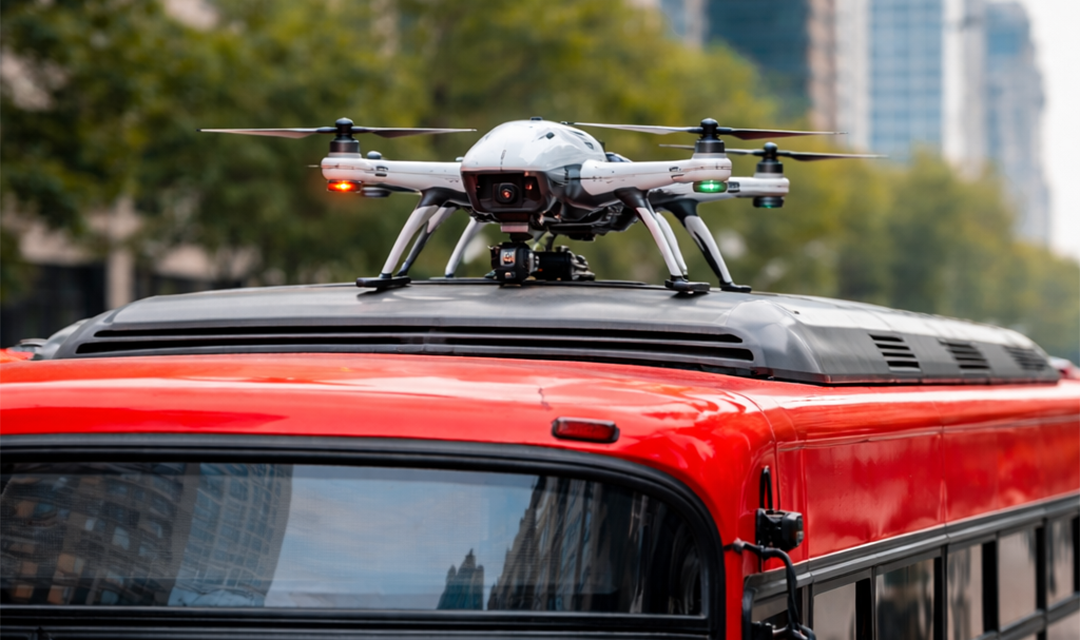 Drone on a bus
