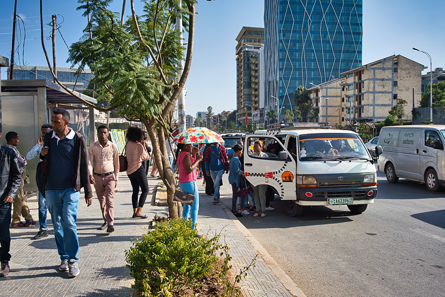 View of a busy street in Ethiopia