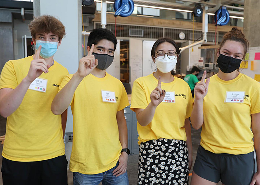 Students on the Yellow team