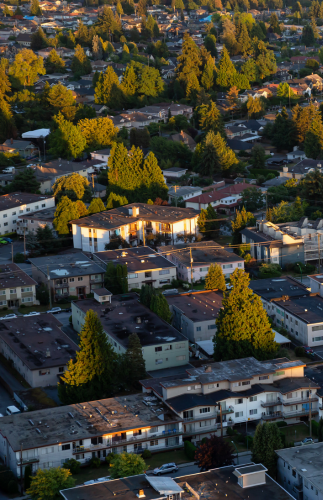 Arial view of neighborhood