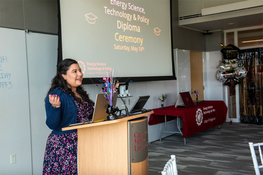 Larissa Ramírez López speaks at event