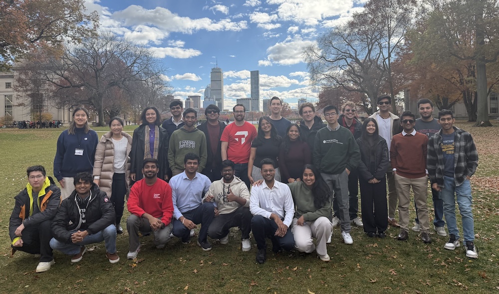 group of students standing outside