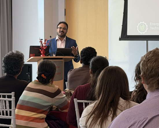 Ankit Kalanki addresses ceremony attendees.
