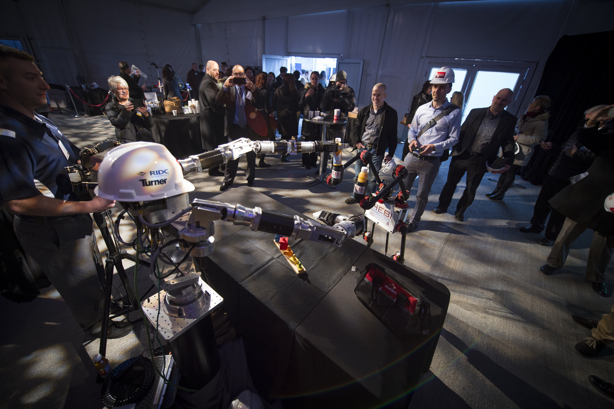 robotics demo at the groundbreaking event