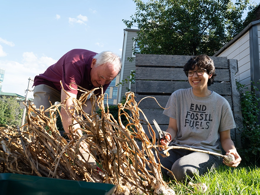 two people working in the garden