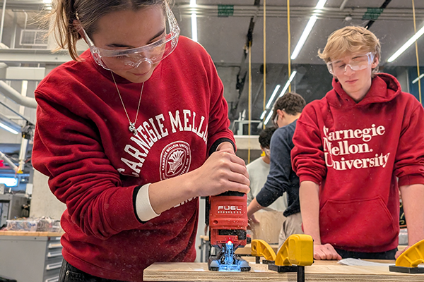 students in Project Fabrication and Assembly course